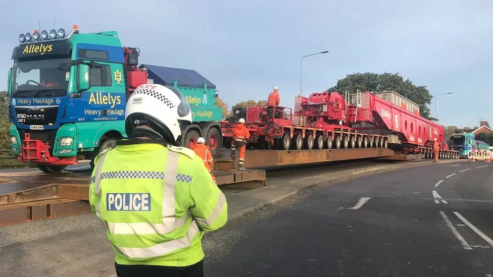 Example of an abnormal wide load in Suffolk in 2023